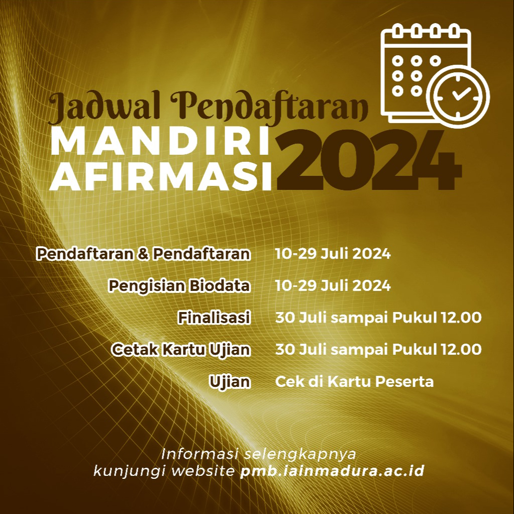 jADWAL PENDAFTARAN MANDIRI AFIRMASI