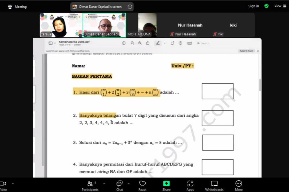 Mengasah Bakat, Meningkatkan Prestasi: Prodi Tadris Matematika Gelar Pembinaan Olimpiade Berkualitas